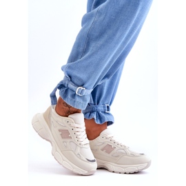 Kvinnors sportskor med beige mesh 3
