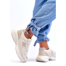 Kvinnors sportskor med beige mesh 2