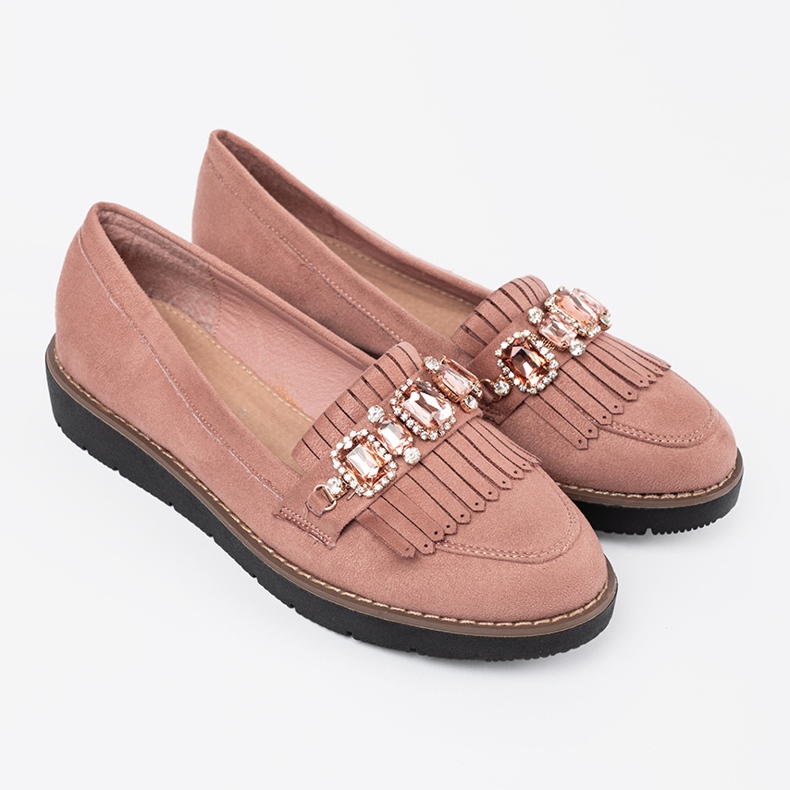 Seastar Rosa mocka loafers med dekorativa kristaller 1