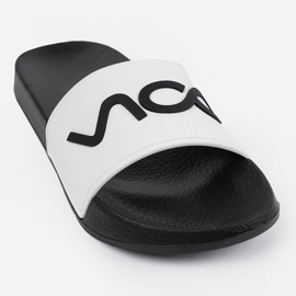 Shelvt Vita och vita flip flops med inskriptionen 1