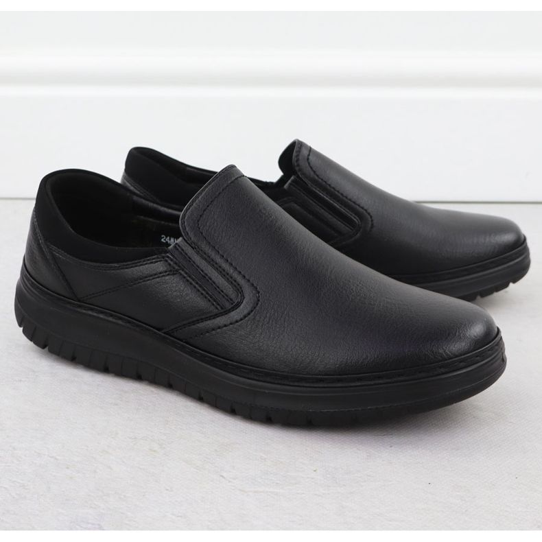 Herrskor elegant glidande svart unisoft 7155 1