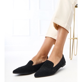 Svart öppet kvinnors ballerinas gerania 1