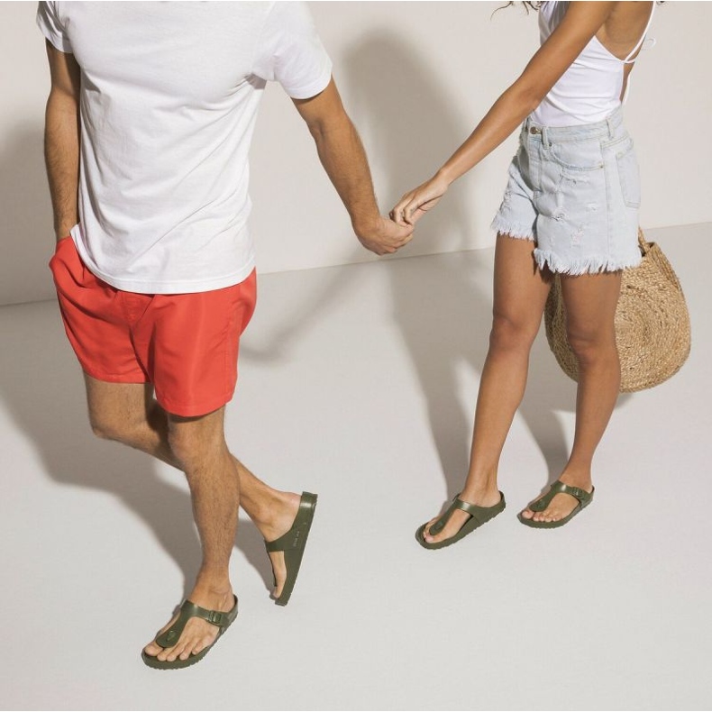 Mäns flip -flops Birkenstock Gizeh Eva 1019143 Green grön 5