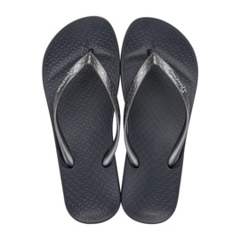 Kvinnors ipanema flip -flops anatomica 81030 BB624 svart grå 1