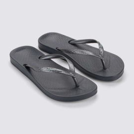 Kvinnors ipanema flip -flops anatomica 81030 BB624 svart grå 2