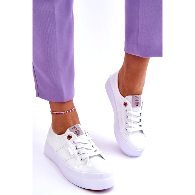 Kvinnors sneakers på Cross Jeans LL2R4040 Platform White vit 4