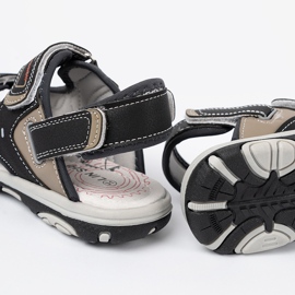 Shelvt Svarta pojkesandaler 1