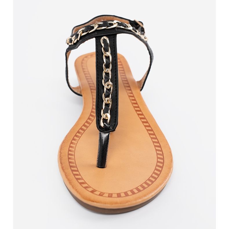 Shelvt Sandaler med en dekorativ kedja svart 2