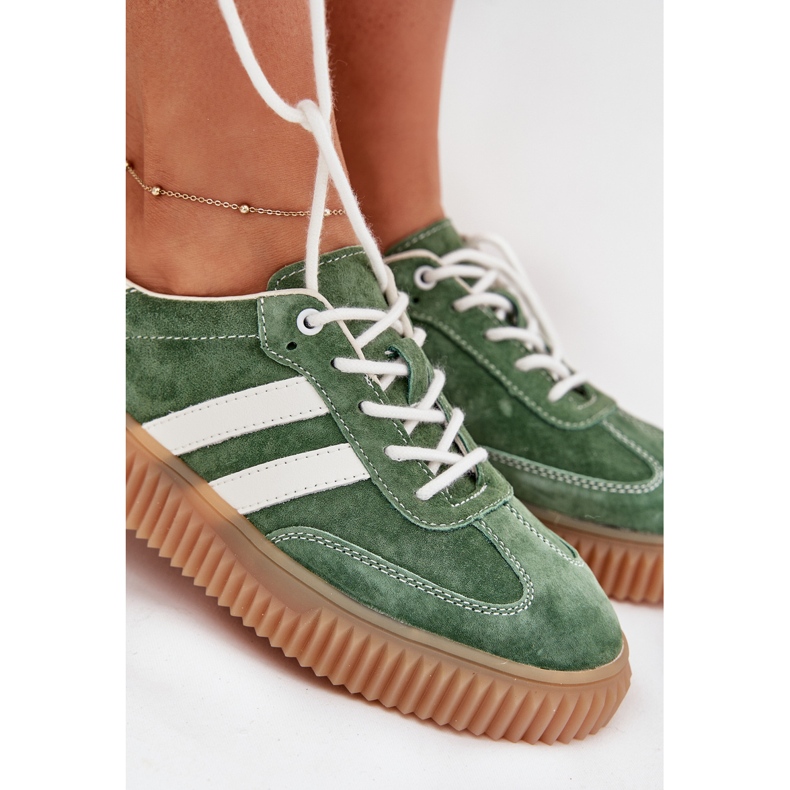 Boto Kvinnors mocka sneakers på Green Venera -plattformen grön 2
