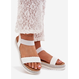 Boto Kvinnors sandaler med fläta på den dekorerade plattformen White Velara vit 1