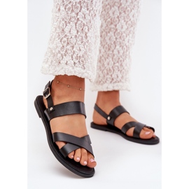 Boto Platta kvinnosandaler med Eco Leather Black Calira svart 2