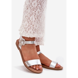 Boto Platta häl sandaler eko läder silver kivara 1