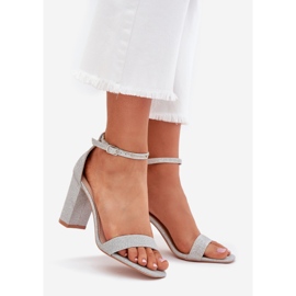 Boto Glänsande kvinnasandaler på Kavina Silver Post silver- 1