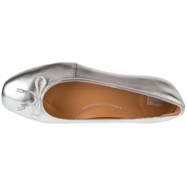 Kvinnors ballerinas fitflop delicato bow mjuk ballerina ih2-011 metallic med en båge silver- 3