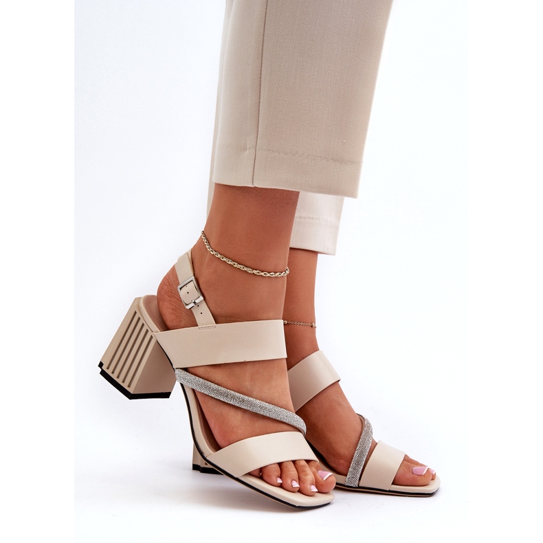 S.Barski Kvinnors eleganta sandaler på posten Beige D&amp;A MR38-549 3