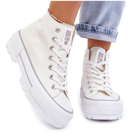 Kvinnors sneakers på Big Star LL274156 White Platform vit 4