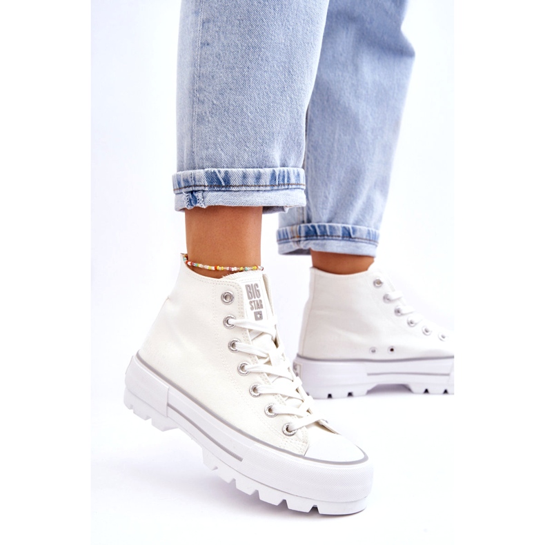 Kvinnors sneakers på Big Star LL274156 White Platform vit 1