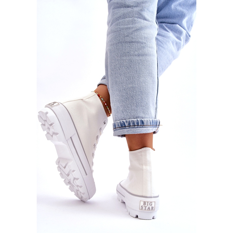 Kvinnors sneakers på Big Star LL274156 White Platform vit 3