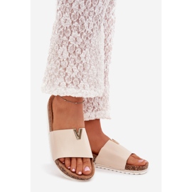 Boto Kvinnors flip flops på en korkplattform med dekorativ detalj Beige Vessira 1