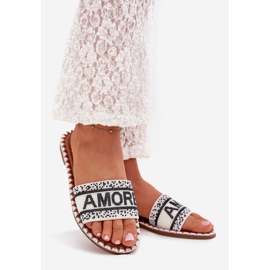 Boto Flat -hane kvinnors flip flops med avelina avelina dekoration vit 1