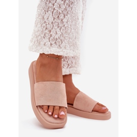 Boto Kvinnors flip flops på plattformen med Eco Suede Dirty Rose Jorina rosa 1