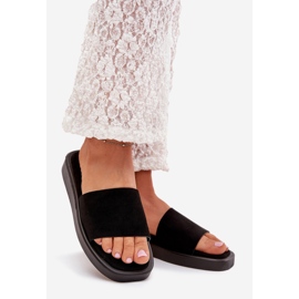 Boto Kvinnors tofflor på plattformen med Eco Suede Black Jorina svart 1