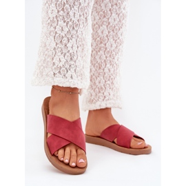 Boto Kvinnors tofflor med Eco Leather Bourgogne Lorana röd 2