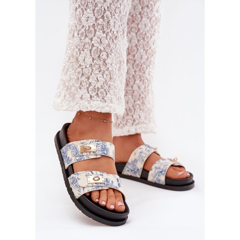 Boto Patrouched Women's Flip Flops on Platform Blue Sorina blå 2