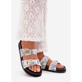 Boto Patrouched Women's Flip Flops on Platform Blue Sorina blå 1