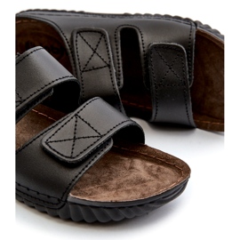 Inblu Bekväma mäns flip flops med kardborrband i Blu FM00001U svart 2