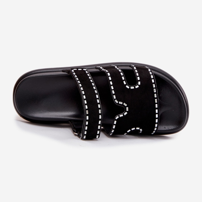 Boto Kvinnors flip flops med dekoration på plattformen svart dlyna 2