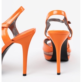 Shelvt Höghöjda orange sandaler 1