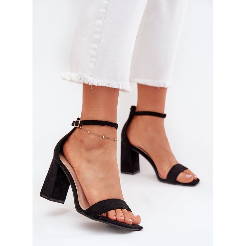 Boto Kvinnors sandaler på Eco Suede Post Black Elirae svart 2