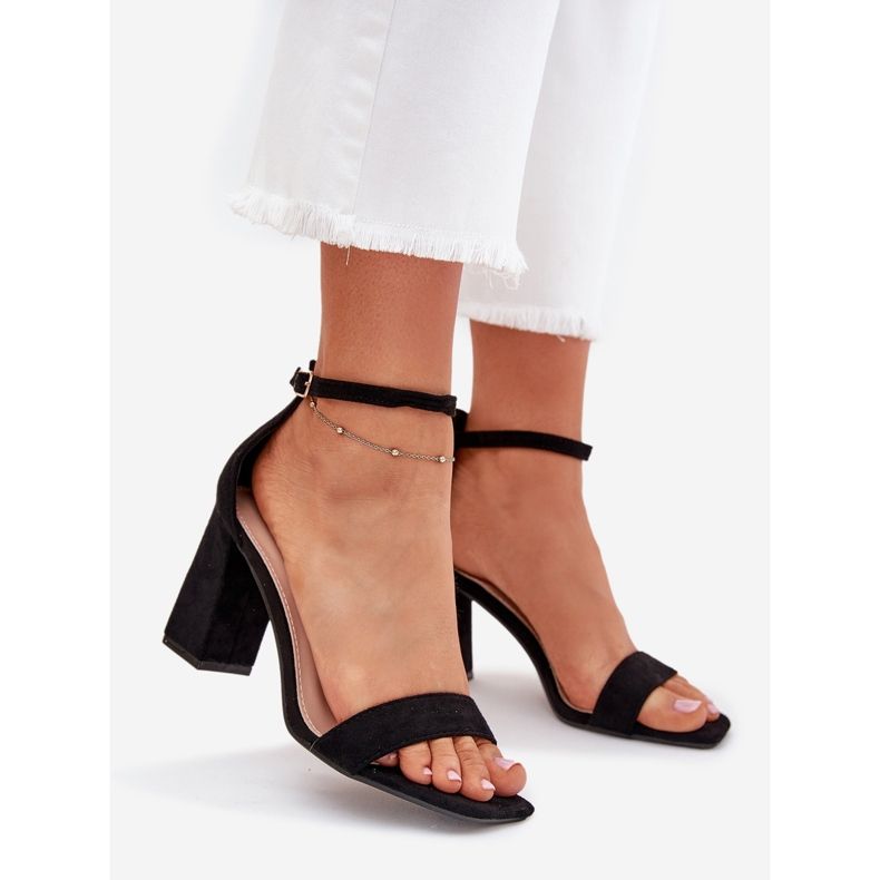 Boto Kvinnors sandaler på Eco Suede Post Black Elirae svart 1