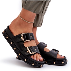 Kvinnors flip flops på plattformen Big Star NN274082 Black svart 7