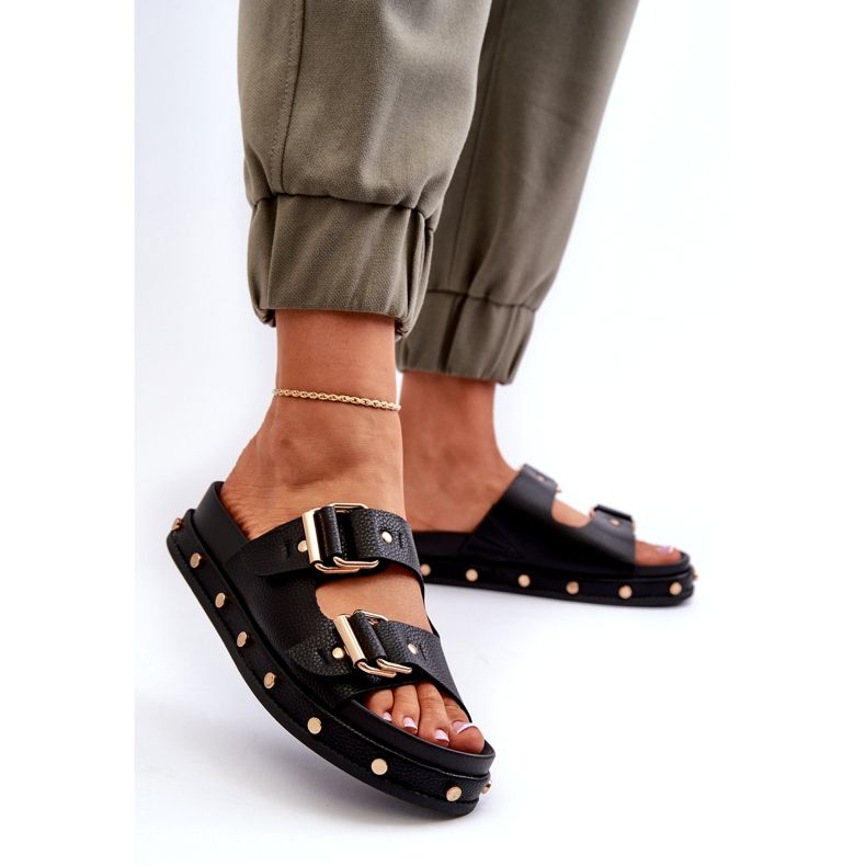 Kvinnors flip flops på plattformen Big Star NN274082 Black svart 2