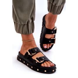 Kvinnors flip flops på plattformen Big Star NN274082 Black svart 3