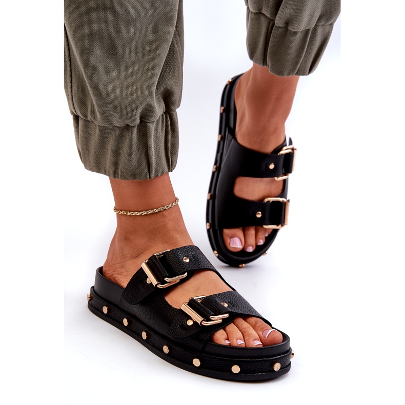 Kvinnors flip flops på plattformen Big Star NN274082 Black svart 3