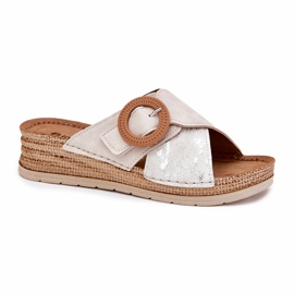 Kvinnokilar med en dekorativ inBlu RV000012 klämklämmor beige 3