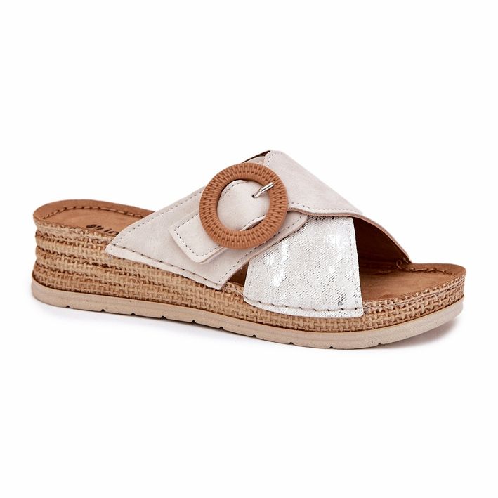 Kvinnokilar med en dekorativ inBlu RV000012 klämklämmor beige 3