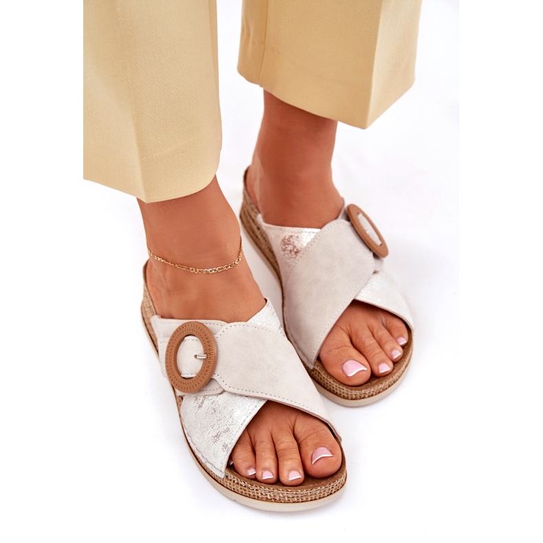 Kvinnokilar med en dekorativ inBlu RV000012 klämklämmor beige 4