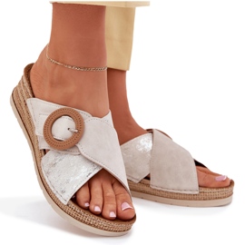 Kvinnokilar med en dekorativ inBlu RV000012 klämklämmor beige 6