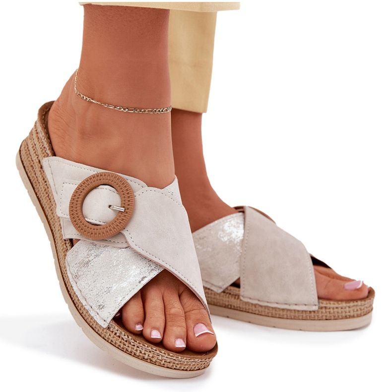 Kvinnokilar med en dekorativ inBlu RV000012 klämklämmor beige 6