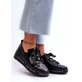 S.Barski LACE -UP Kvinnor på plattformen för naturligt läder S. Barski LR620 Black svart 2