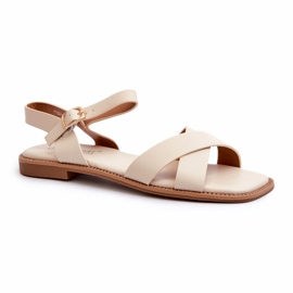 S.Barski Platta kvinnosandaler med Eco-Leather S. Barski KV27-003 Beige 3