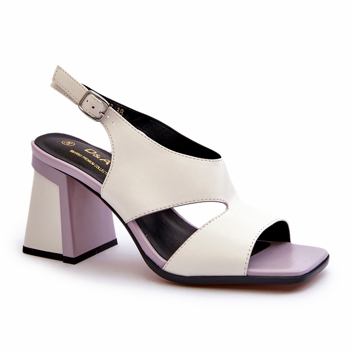 S.Barski Högklackade damsandaler Vita D&amp;A MR38-153 2