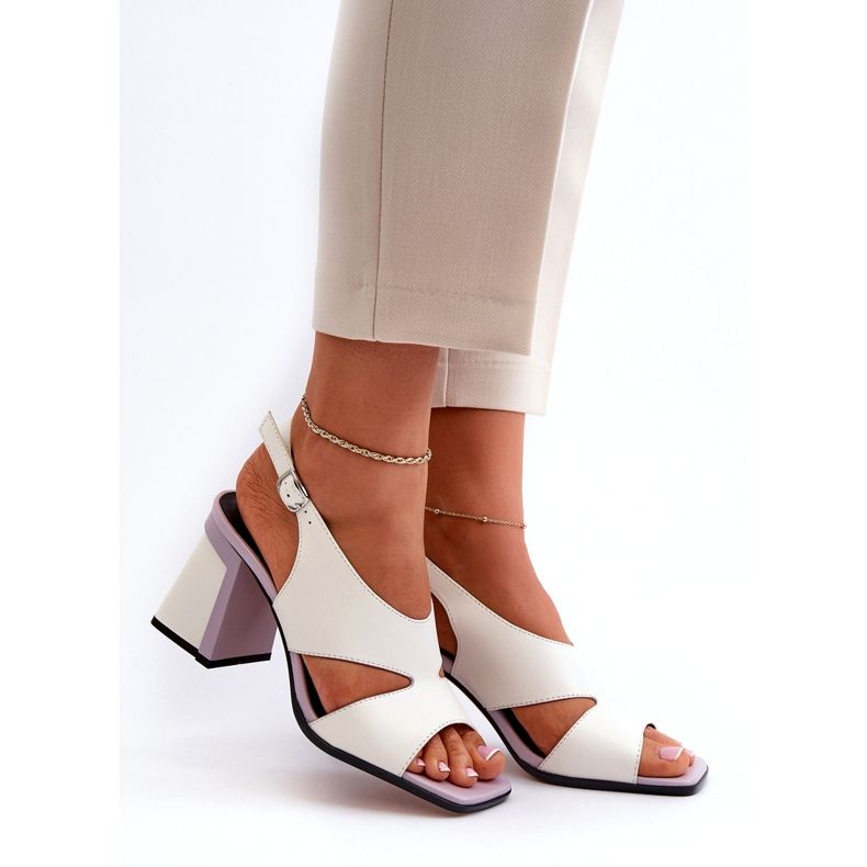 S.Barski Högklackade damsandaler Vita D&amp;A MR38-153 3