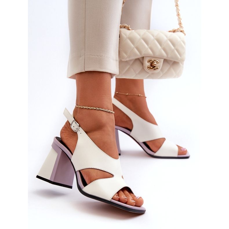 S.Barski Högklackade damsandaler Vita D&amp;A MR38-153 4