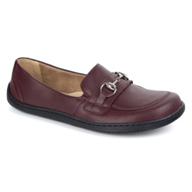 Olivier Barefoot Women's Leather Minimalist Summer Loafers 1288 Bourgogne röd 2