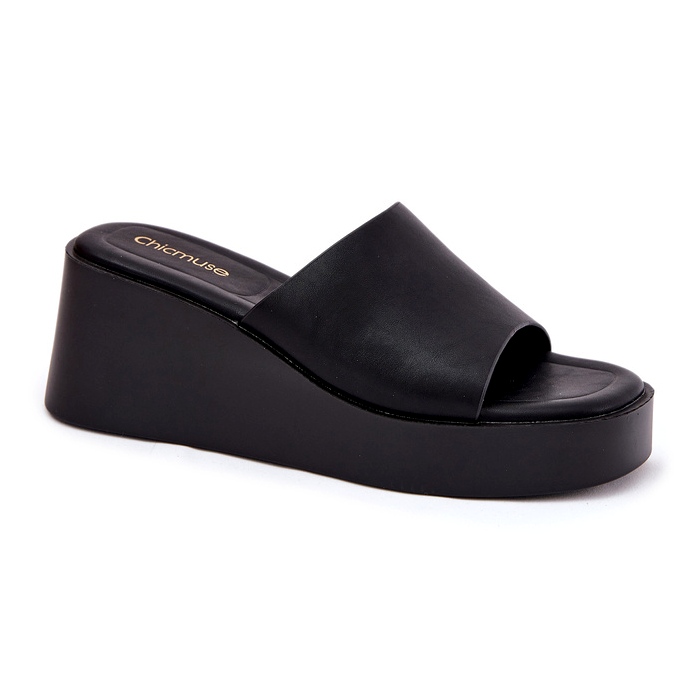 Kvinnors flip flops på Anchoic Wedge Black svart 4
